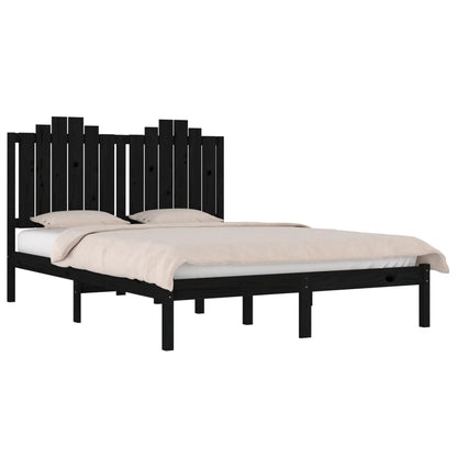 Giroletto Nero in Legno Massello di Pino 140x190 cm | homemem39