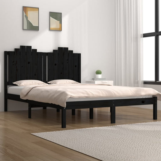Giroletto Nero in Legno Massello di Pino 140x190 cm | homemem39