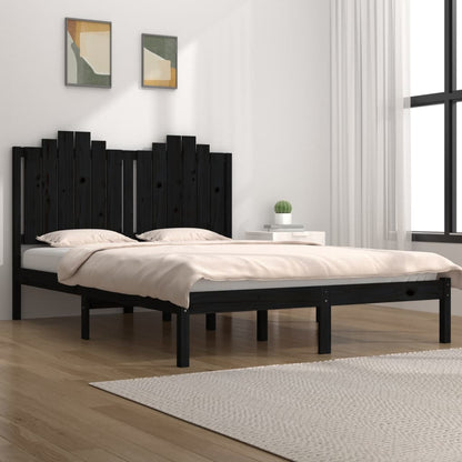 Giroletto Nero in Legno Massello di Pino 200x200 cm | homemem39