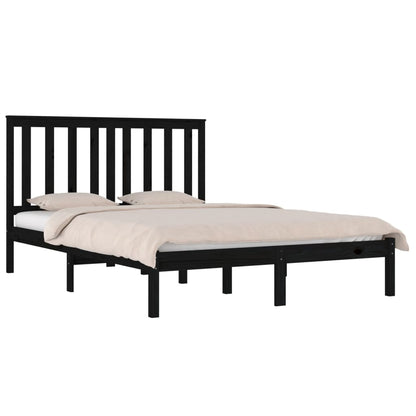 Giroletto Nero in Legno Massello di Pino 200x200 cm | homemem39