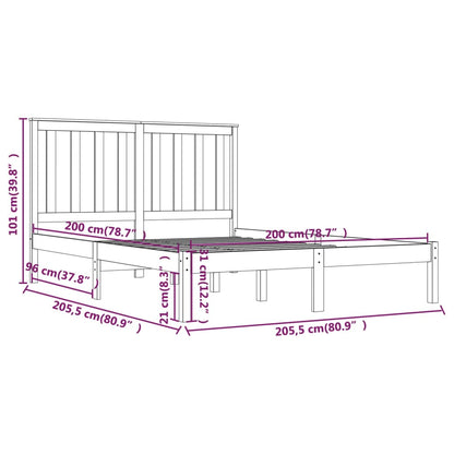 Giroletto Nero in Legno Massello di Pino 200x200 cm | homemem39