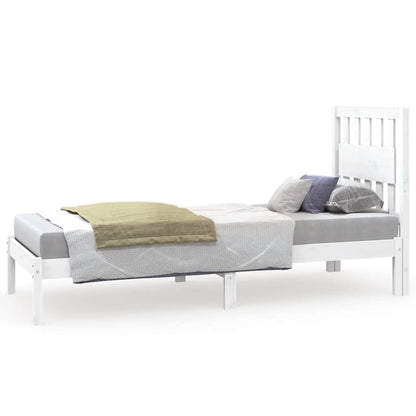 Giroletto in Legno Massello Bianco 75x190 cm Small Single | homemem39