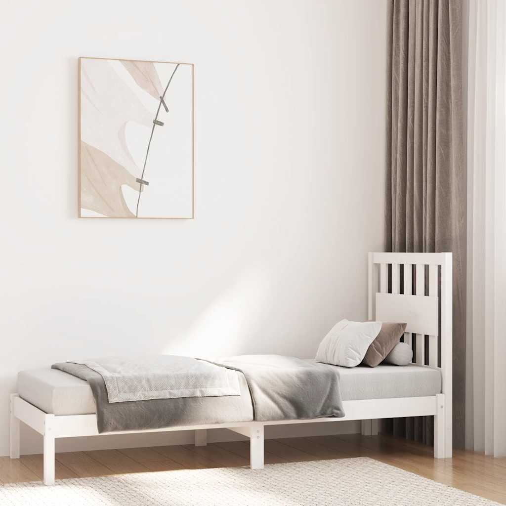 Giroletto in Legno Massello Bianco 75x190 cm Small Single | homemem39