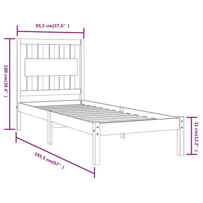 Giroletto in Legno Massello di Pino 90x190 cm Single | homemem39