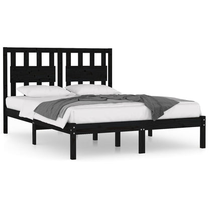 Giroletto Nero in Legno Massello di Pino 140x190 cm | homemem39