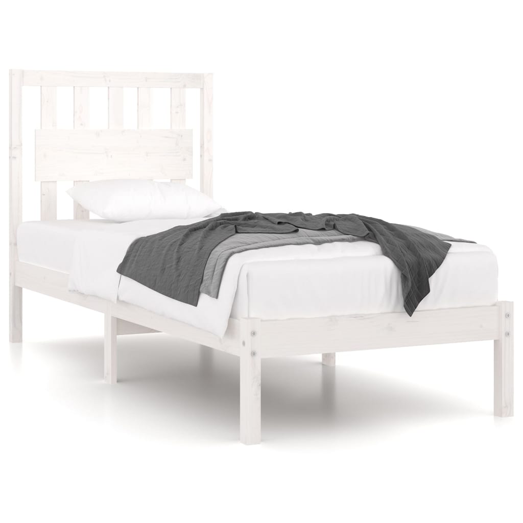 Giroletto Bianco in Legno Massello di Pino 90x200 cm | homemem39