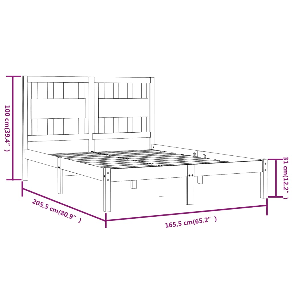 Giroletto in Legno Massello di Pino 160x200 cm | homemem39
