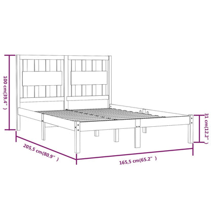Giroletto Bianco in Legno Massello di Pino 160x200 cm | homemem39