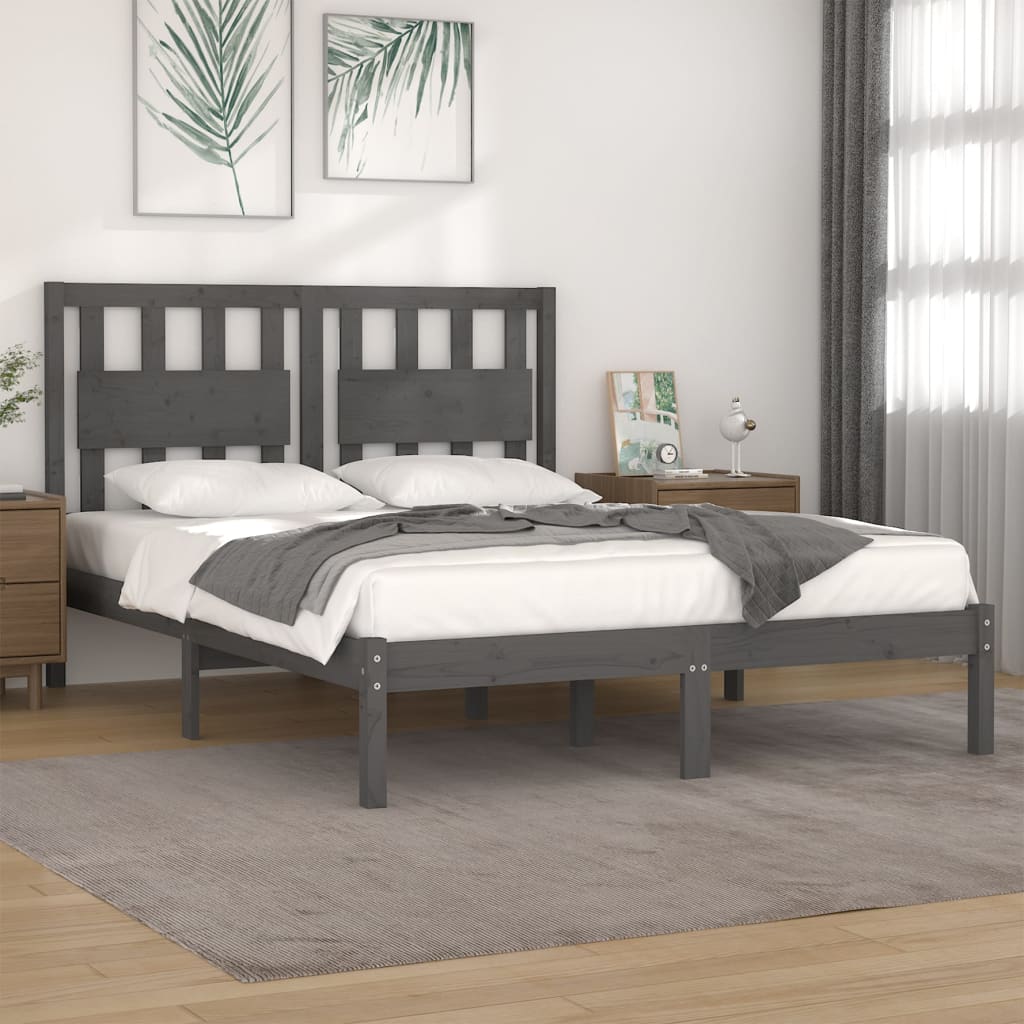 Giroletto Grigio in Legno Massello di Pino 200x200 cm | homemem39