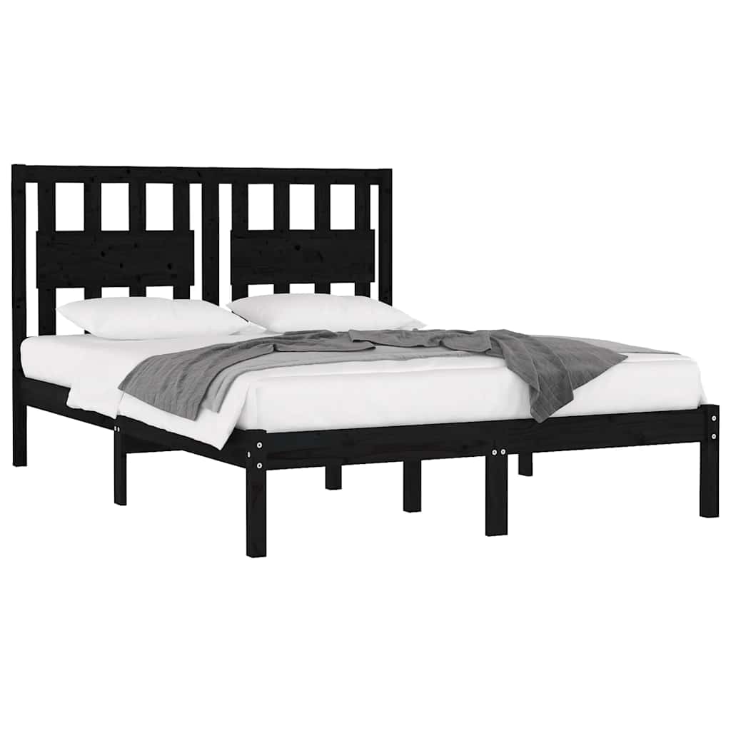 Giroletto Nero in Legno Massello di Pino 200x200 cm | homemem39