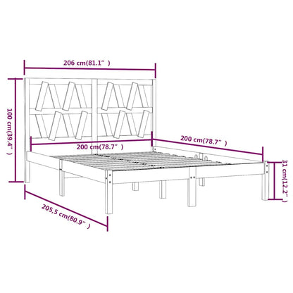 Giroletto Grigio in Legno Massello di Pino 200x200 cm | homemem39