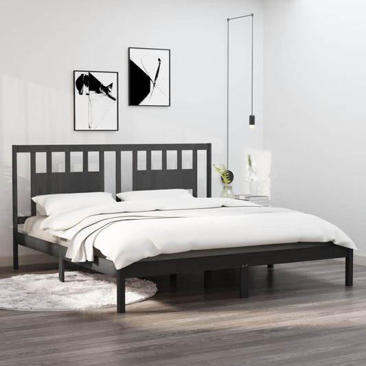 Giroletto Grigio in Legno Massello di Pino 200x200 cm | homemem39