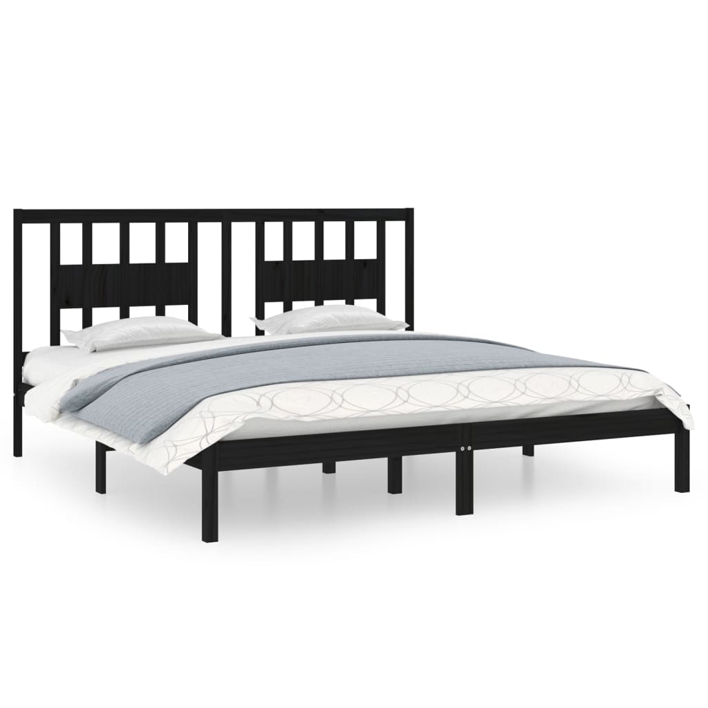 Giroletto Nero in Legno Massello di Pino 200x200 cm | homemem39