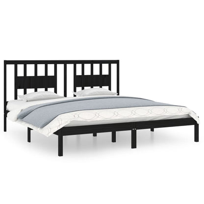Giroletto Nero in Legno Massello di Pino 200x200 cm | homemem39