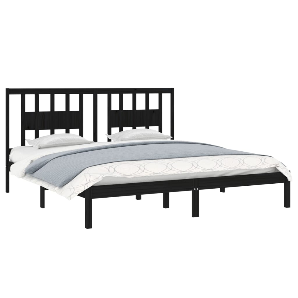 Giroletto Nero in Legno Massello di Pino 200x200 cm | homemem39
