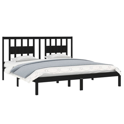 Giroletto Nero in Legno Massello di Pino 200x200 cm | homemem39