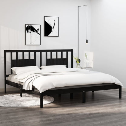 Giroletto Nero in Legno Massello di Pino 200x200 cm | homemem39