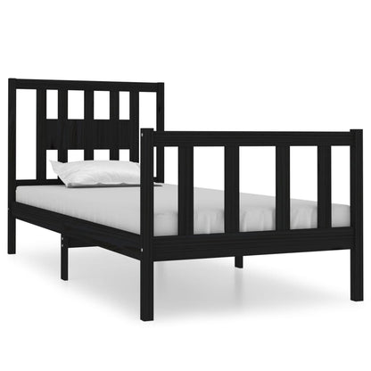 Giroletto in Legno Massello Nero 75x190 cm Small Single | homemem39