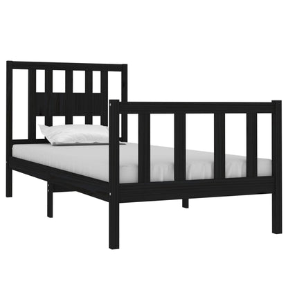 Giroletto in Legno Massello Nero 75x190 cm Small Single | homemem39
