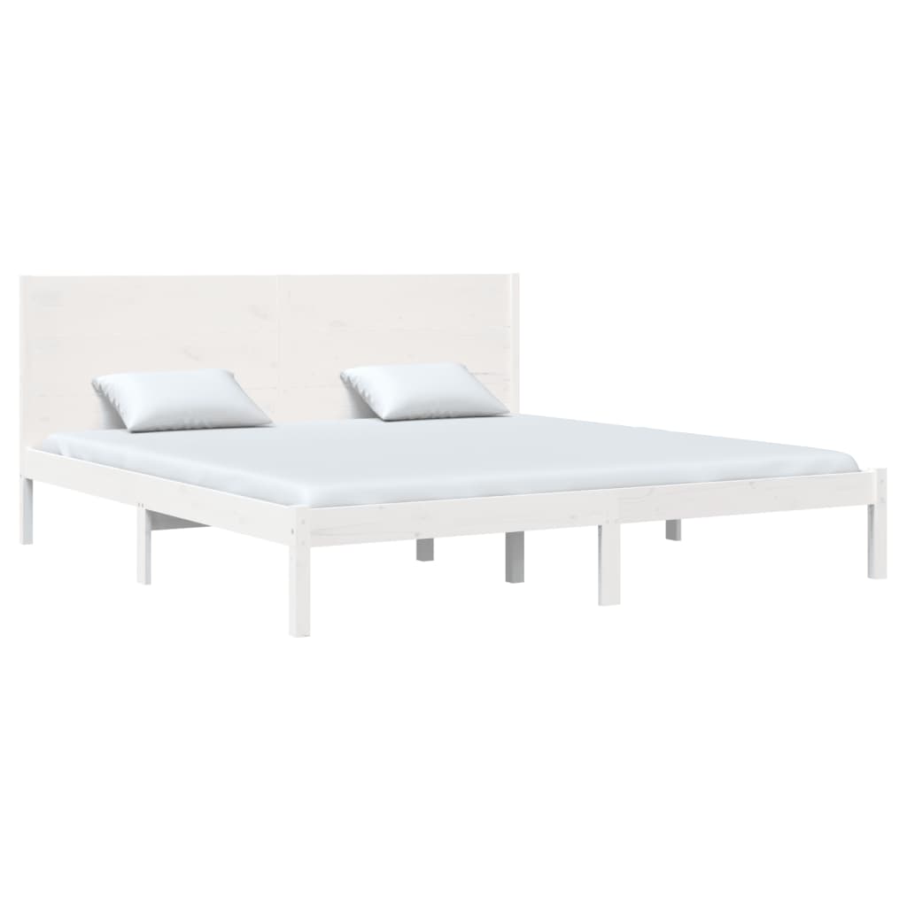 Giroletto senza Materasso Bianco 200x200 cm Legno Massello Pino | homemem39