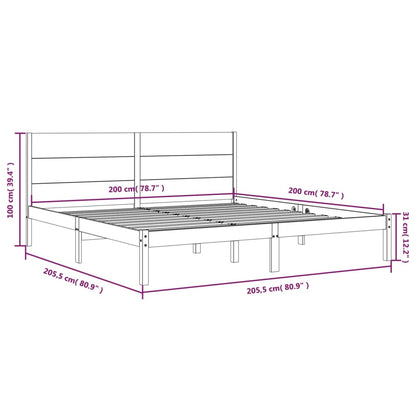 Giroletto senza Materasso Bianco 200x200 cm Legno Massello Pino | homemem39