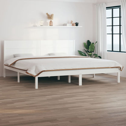 Giroletto senza Materasso Bianco 200x200 cm Legno Massello Pino | homemem39