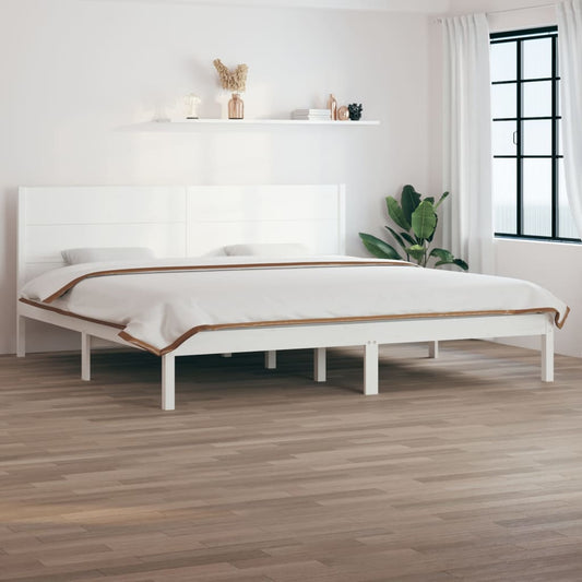 Giroletto senza Materasso Bianco 200x200 cm Legno Massello Pino | homemem39