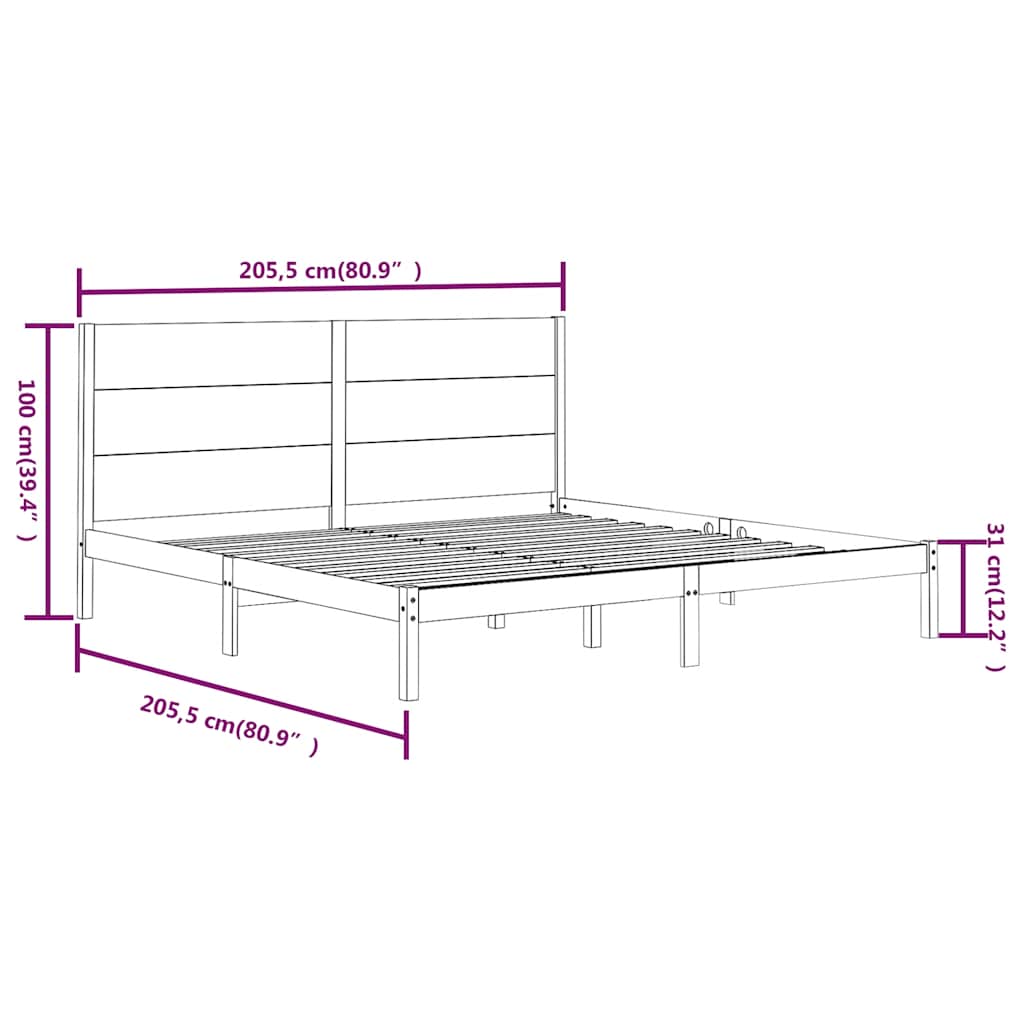 Giroletto Nero in Legno Massello di Pino 200x200 cm | homemem39