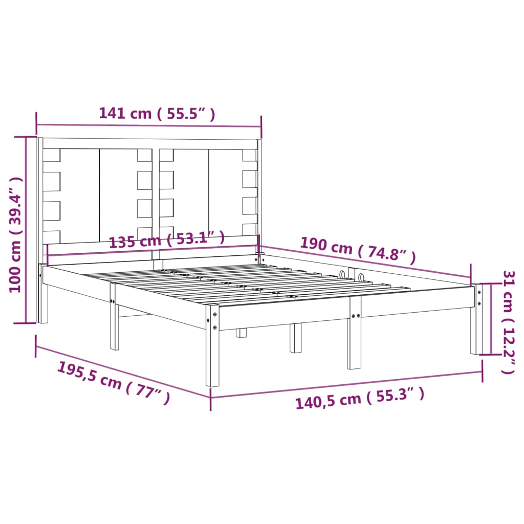 Giroletto in Legno Massello 135x190 cm Double | homemem39