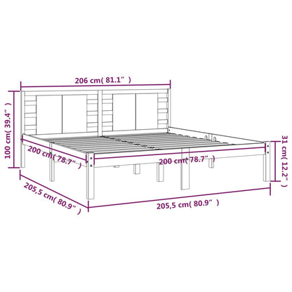 Giroletto Grigio in Legno Massello di Pino 200x200 cm | homemem39