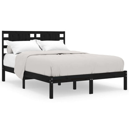 Giroletto Nero in Legno Massello di Pino 200x200 cm | homemem39