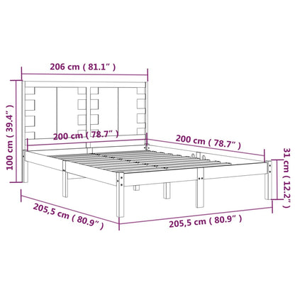 Giroletto Nero in Legno Massello di Pino 200x200 cm | homemem39