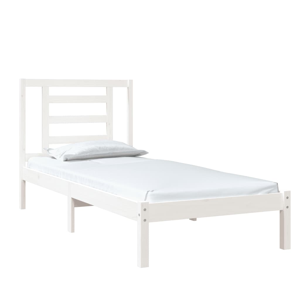 Giroletto Bianco in Legno Massello 75x190 cm Small Single | homemem39
