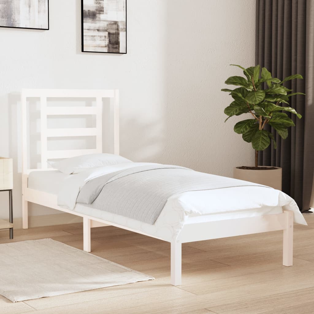 Giroletto Bianco in Legno Massello 75x190 cm Small Single | homemem39