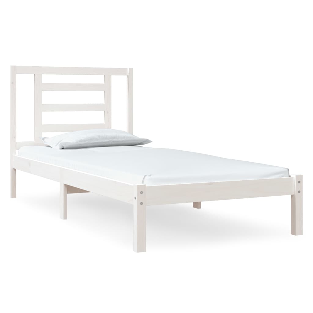Letto senza Materasso Bianco 90x190 cm in Legno Massello Pino | homemem39
