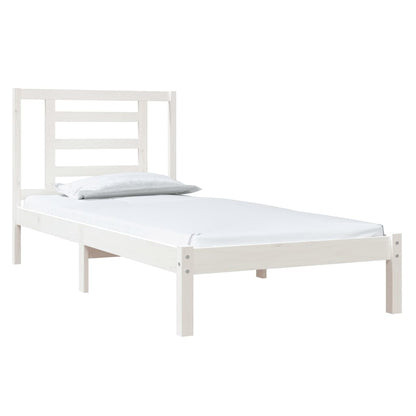 Letto senza Materasso Bianco 90x190 cm in Legno Massello Pino | homemem39