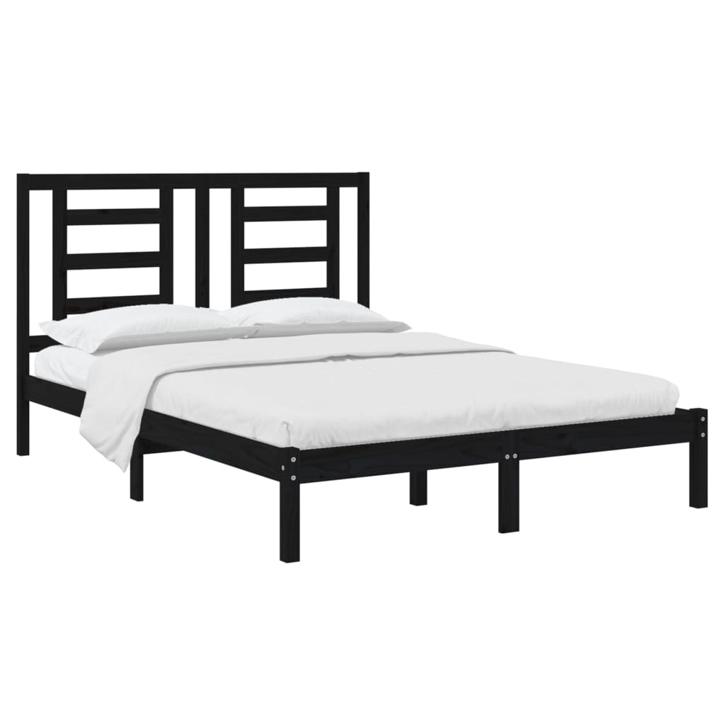 Giroletto Nero in Legno Massello di Pino 140x190 cm | homemem39