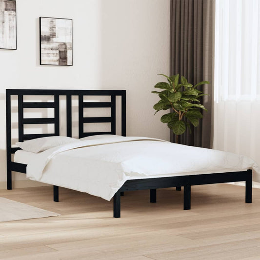 Giroletto Nero in Legno Massello di Pino 140x190 cm | homemem39
