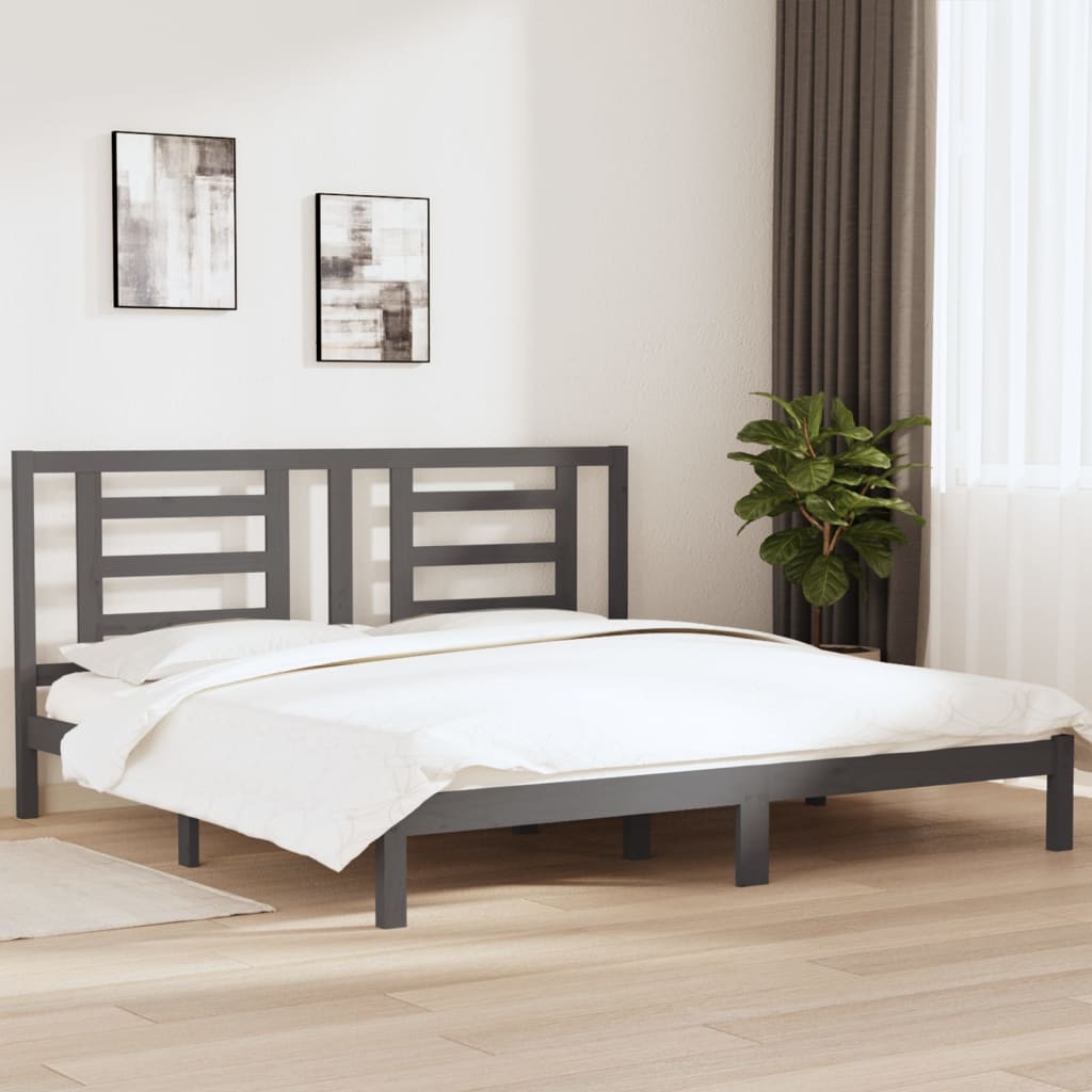 Giroletto Grigio in Legno Massello di Pino 200x200 cm | homemem39