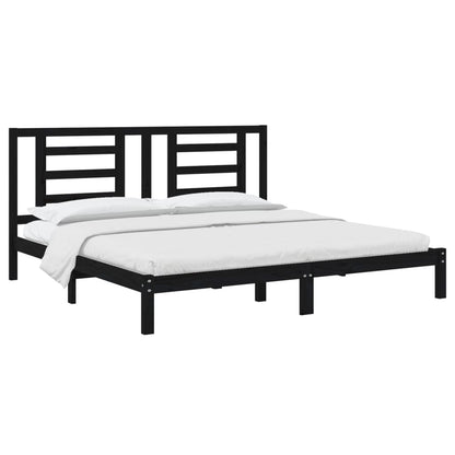 Giroletto Nero in Legno Massello di Pino 200x200 cm | homemem39