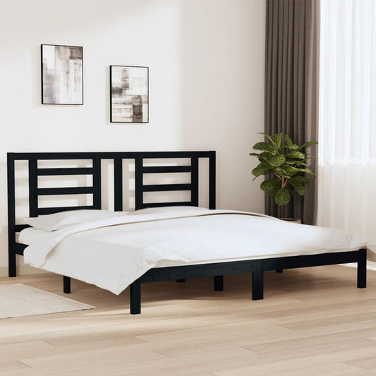 Giroletto Nero in Legno Massello di Pino 200x200 cm | homemem39