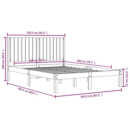 Giroletto senza Materasso 160x200 cm in Legno Massello di Pino | homemem39