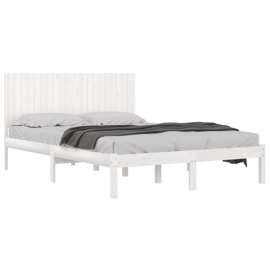 Giroletto senza Materasso Bianco 200x200 cm Legno Massello Pino | homemem39