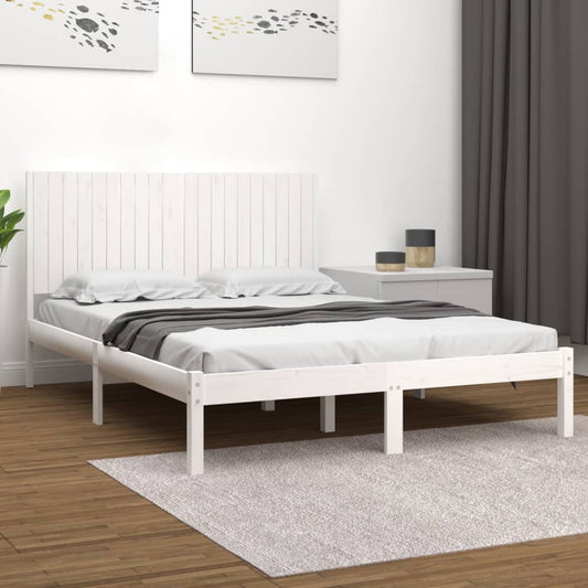 Giroletto senza Materasso Bianco 200x200 cm Legno Massello Pino | homemem39