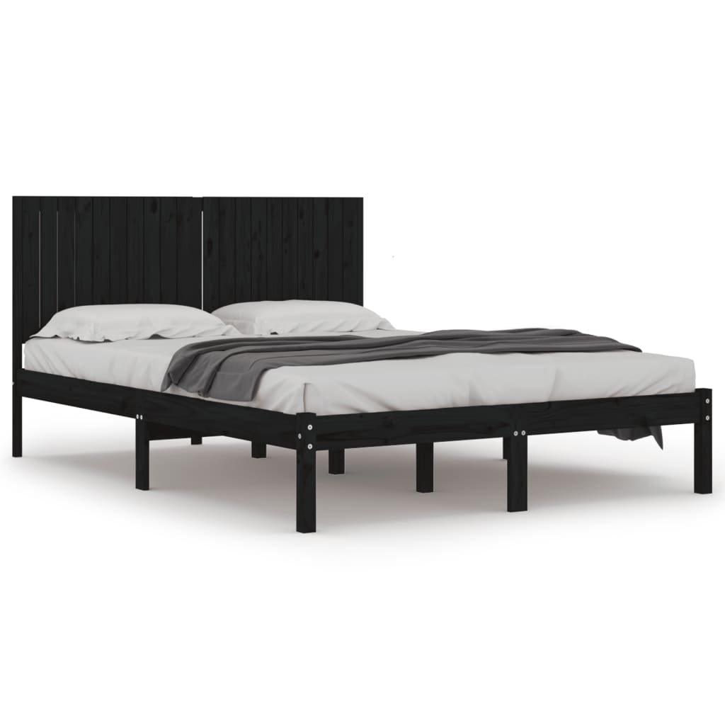 Giroletto Nero in Legno Massello di Pino 200x200 cm | homemem39