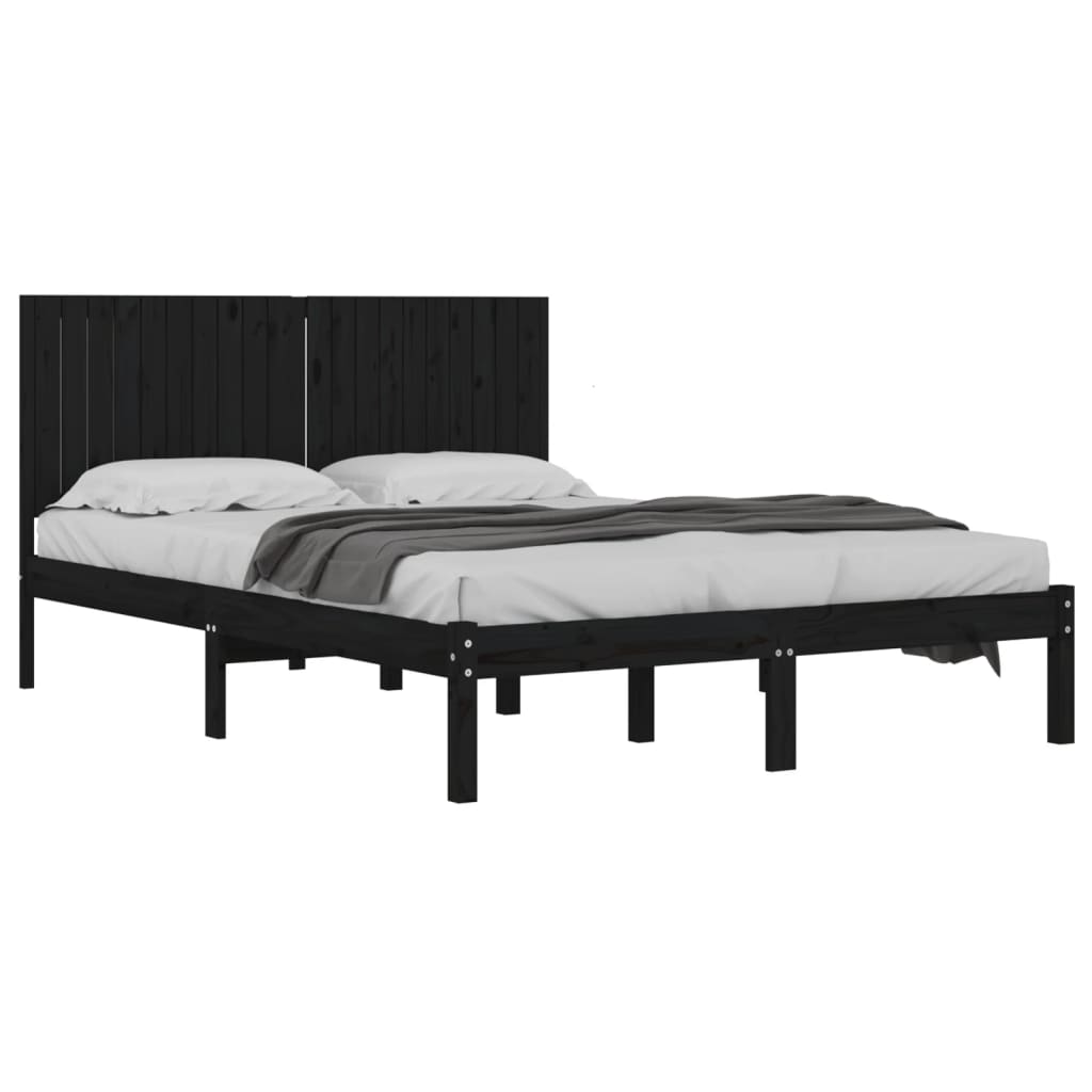 Giroletto Nero in Legno Massello di Pino 200x200 cm | homemem39