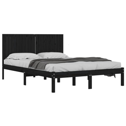 Giroletto Nero in Legno Massello di Pino 200x200 cm | homemem39