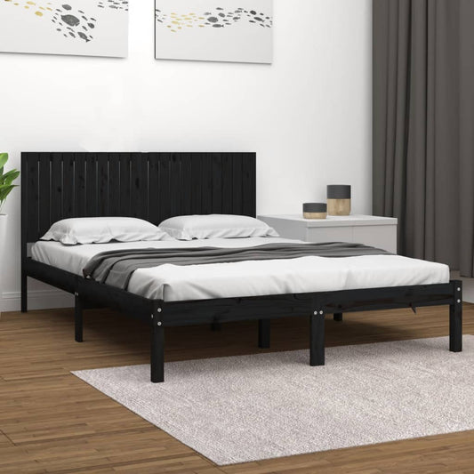 Giroletto Nero in Legno Massello di Pino 200x200 cm | homemem39