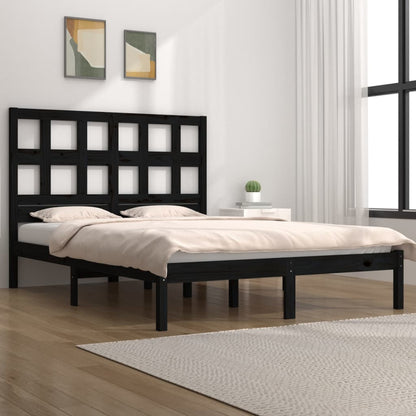 Giroletto Nero in Legno Massello di Pino 140x190 cm | homemem39