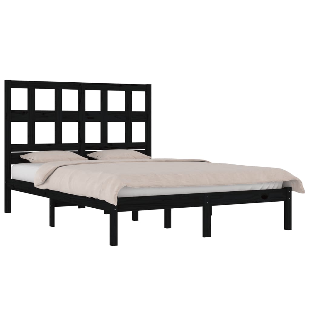 Giroletto Nero in Legno Massello di Pino 200x200 cm | homemem39